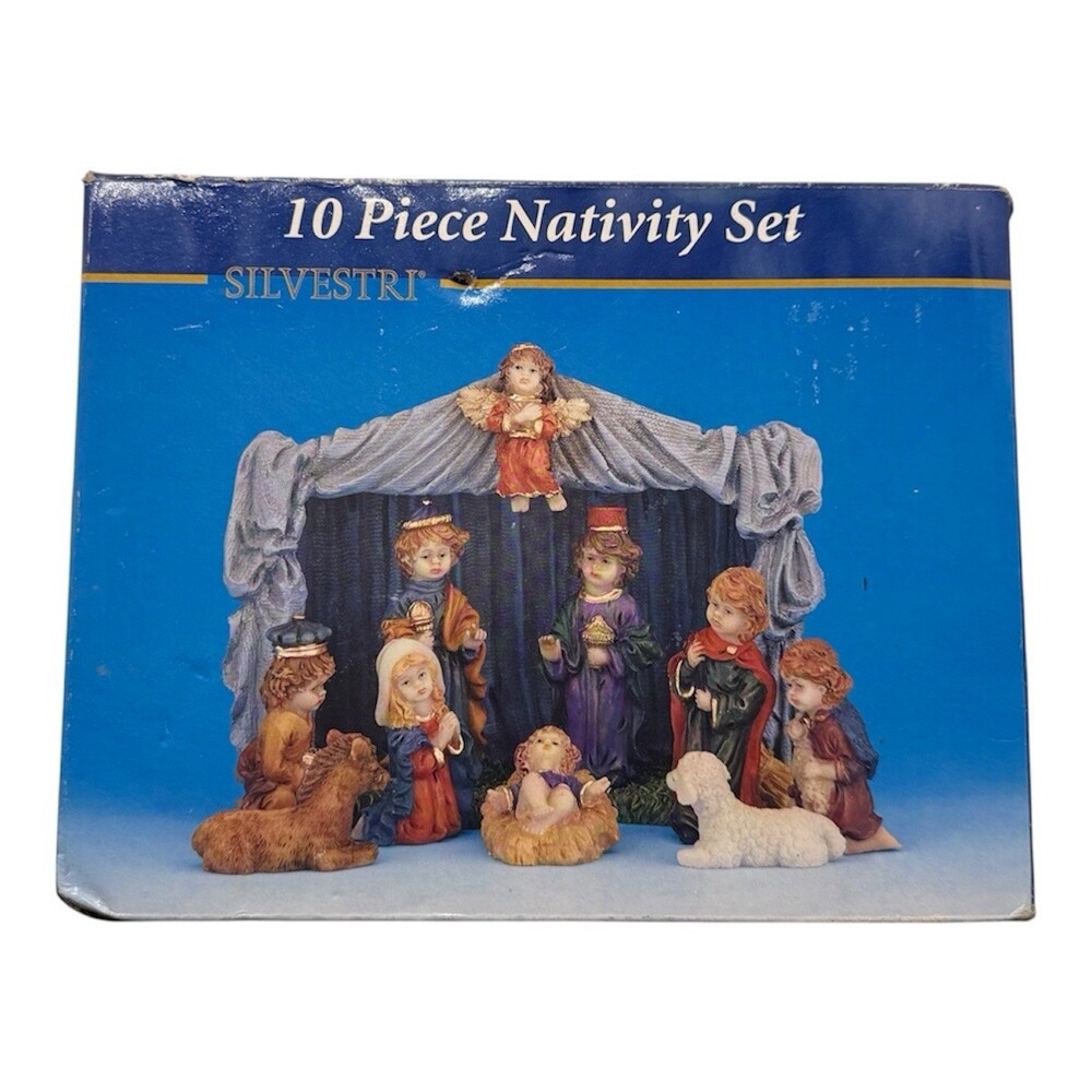 Silvestri 10 Piece Nativity Set Multicolor Resin Figures Christmas Religious